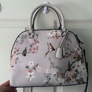 New Guess Midge Floral Bird Dome Satchel X-body